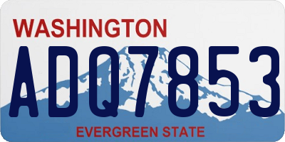 WA license plate ADQ7853