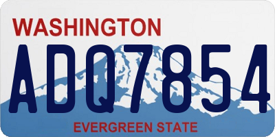 WA license plate ADQ7854