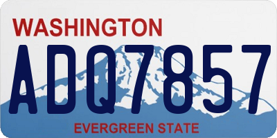 WA license plate ADQ7857