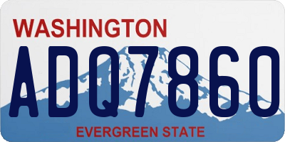 WA license plate ADQ7860