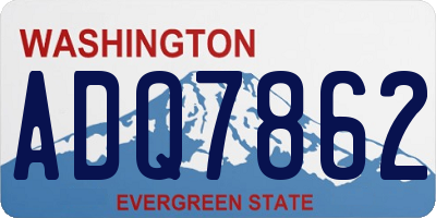 WA license plate ADQ7862