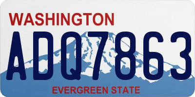 WA license plate ADQ7863