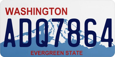 WA license plate ADQ7864