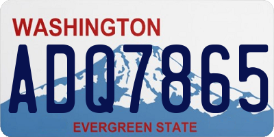 WA license plate ADQ7865