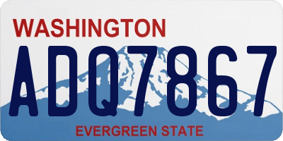 WA license plate ADQ7867