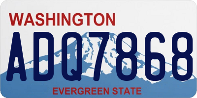 WA license plate ADQ7868