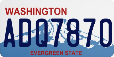 WA license plate ADQ7870