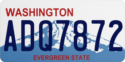 WA license plate ADQ7872