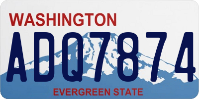 WA license plate ADQ7874