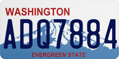 WA license plate ADQ7884