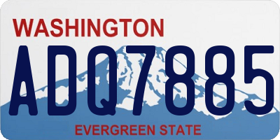 WA license plate ADQ7885