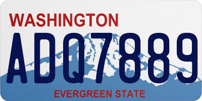 WA license plate ADQ7889