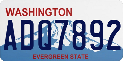 WA license plate ADQ7892