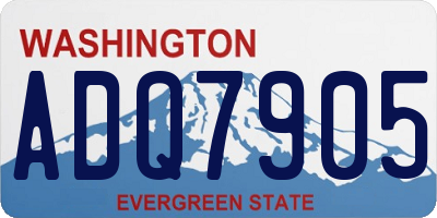 WA license plate ADQ7905