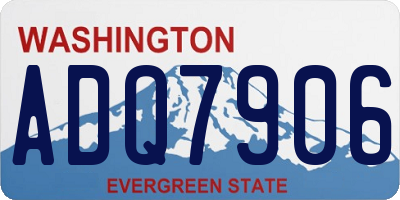 WA license plate ADQ7906