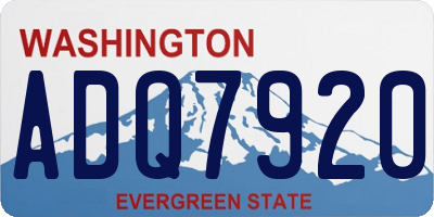 WA license plate ADQ7920