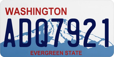 WA license plate ADQ7921