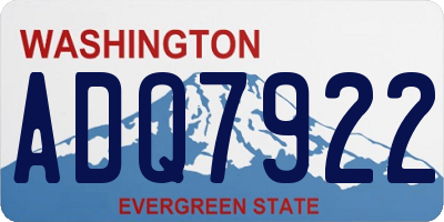 WA license plate ADQ7922