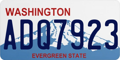 WA license plate ADQ7923