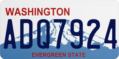 WA license plate ADQ7924