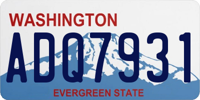 WA license plate ADQ7931