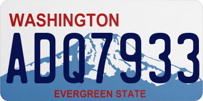 WA license plate ADQ7933
