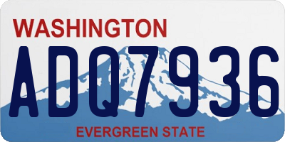 WA license plate ADQ7936