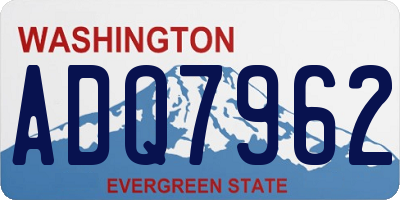WA license plate ADQ7962