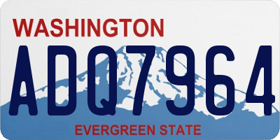 WA license plate ADQ7964