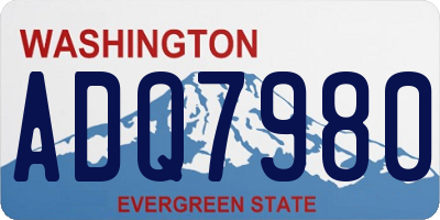 WA license plate ADQ7980