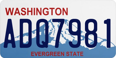 WA license plate ADQ7981