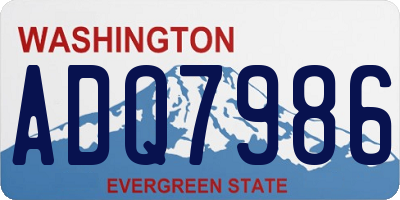 WA license plate ADQ7986