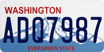 WA license plate ADQ7987