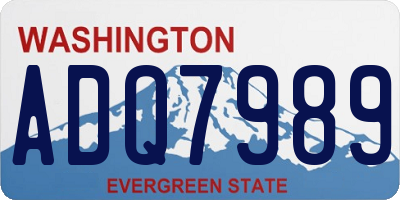 WA license plate ADQ7989