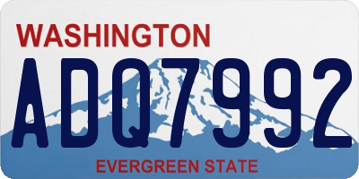 WA license plate ADQ7992