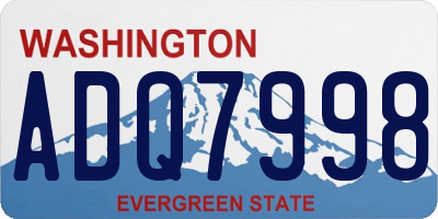 WA license plate ADQ7998