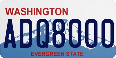 WA license plate ADQ8000