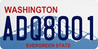 WA license plate ADQ8001