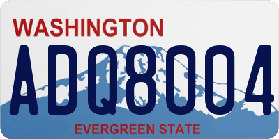 WA license plate ADQ8004
