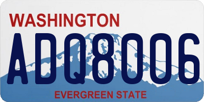 WA license plate ADQ8006