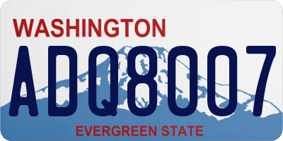 WA license plate ADQ8007