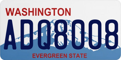 WA license plate ADQ8008