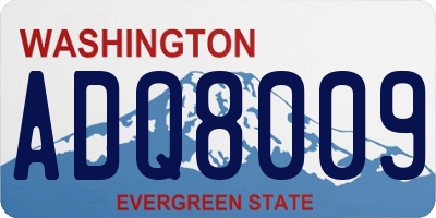 WA license plate ADQ8009