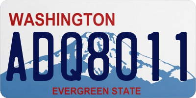 WA license plate ADQ8011