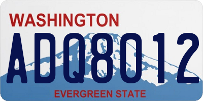 WA license plate ADQ8012