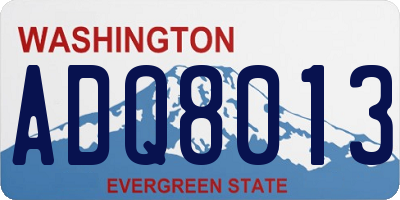 WA license plate ADQ8013