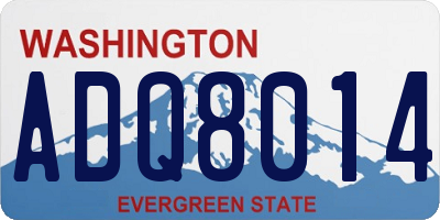 WA license plate ADQ8014