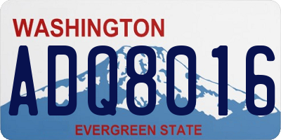 WA license plate ADQ8016