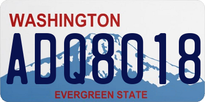 WA license plate ADQ8018