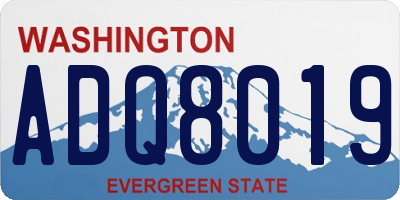 WA license plate ADQ8019